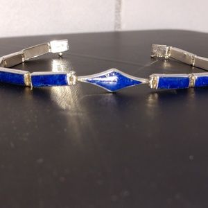 Lapis Lazuli inlay silver bracelet